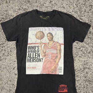 Mitchell and Ness Allen Iverson NBA Medium T Shirt Slam Magazine Black Size S